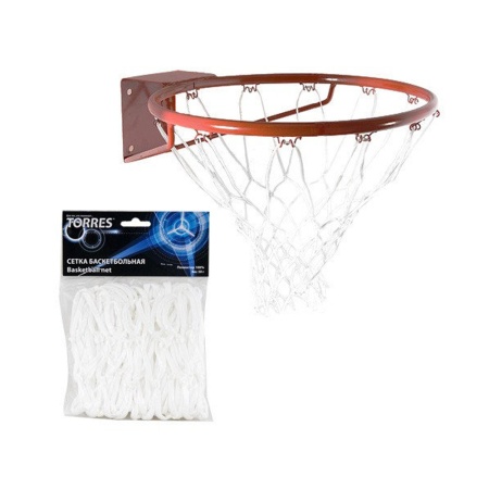 Купить Сетка баскетбольная Torres, нить 4 мм, белая в Приморске 