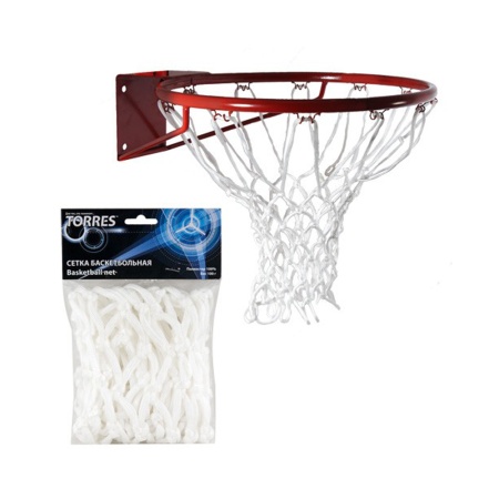 Купить Сетка баскетбольная Torres, нить 6 мм, белая в Приморске 